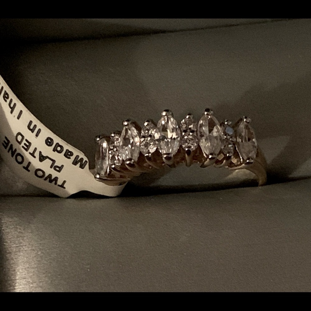 CZ gold plated ring
